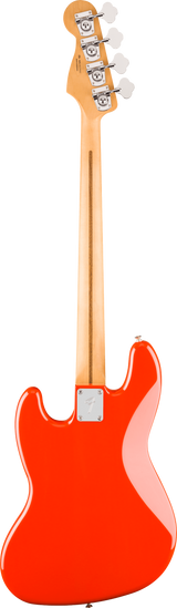 Back of Fender Player II Jazz Bass Maple Fingerboard Coral Red.