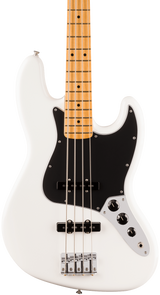 Front of Fender Player II Jazz Bass Maple Fingerboard Polar White.