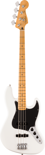 Full frontal of Fender Player II Jazz Bass Maple Fingerboard Polar White.