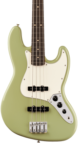 Front of Fender Player II Jazz Bass Rosewood Fingerboard Birch Green.