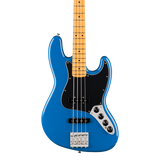 Front of Fender Player II Modified Active Jazz Bass MP Electric Blue.