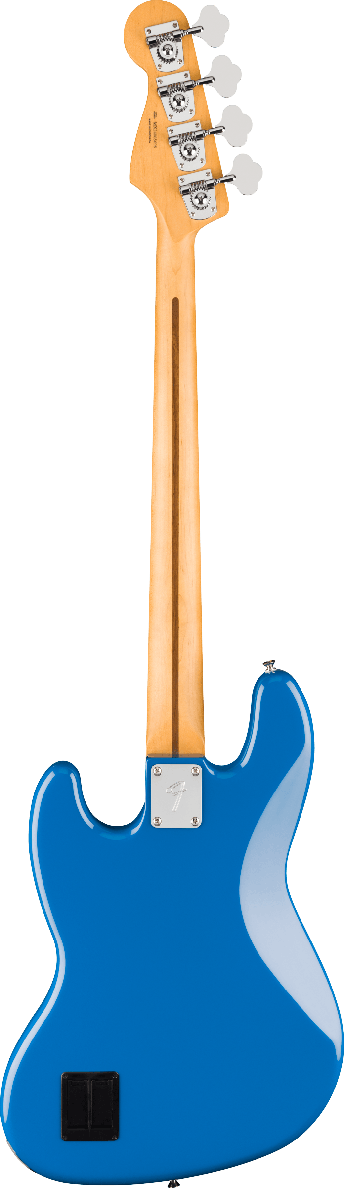 Back of Fender Player II Modified Active Jazz Bass MP Electric Blue.