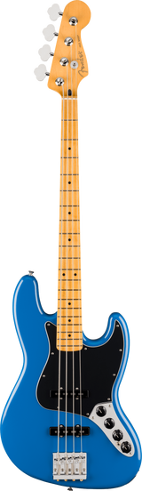 Full frontal of Fender Player II Modified Active Jazz Bass MP Electric Blue.