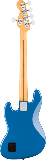 Back of Fender Player II Modified Active Jazz Bass V RW Electric Blue.
