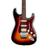 Front of Fender Player II Modified Stratocaster HSS Floyd Rose RW 3 Tone Sunburst.