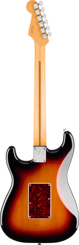 Back of Fender Player II Modified Stratocaster HSS Floyd Rose RW 3 Tone Sunburst.