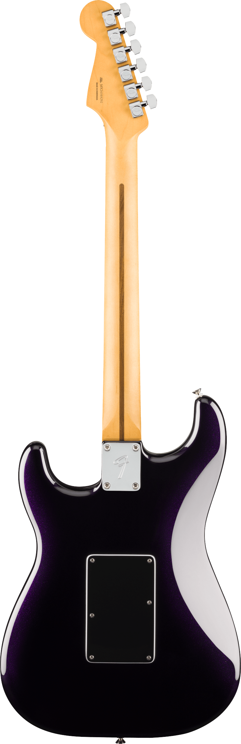 Back of Fender Player II Modified Stratocaster HSS Floyd Rose RW Dusk.