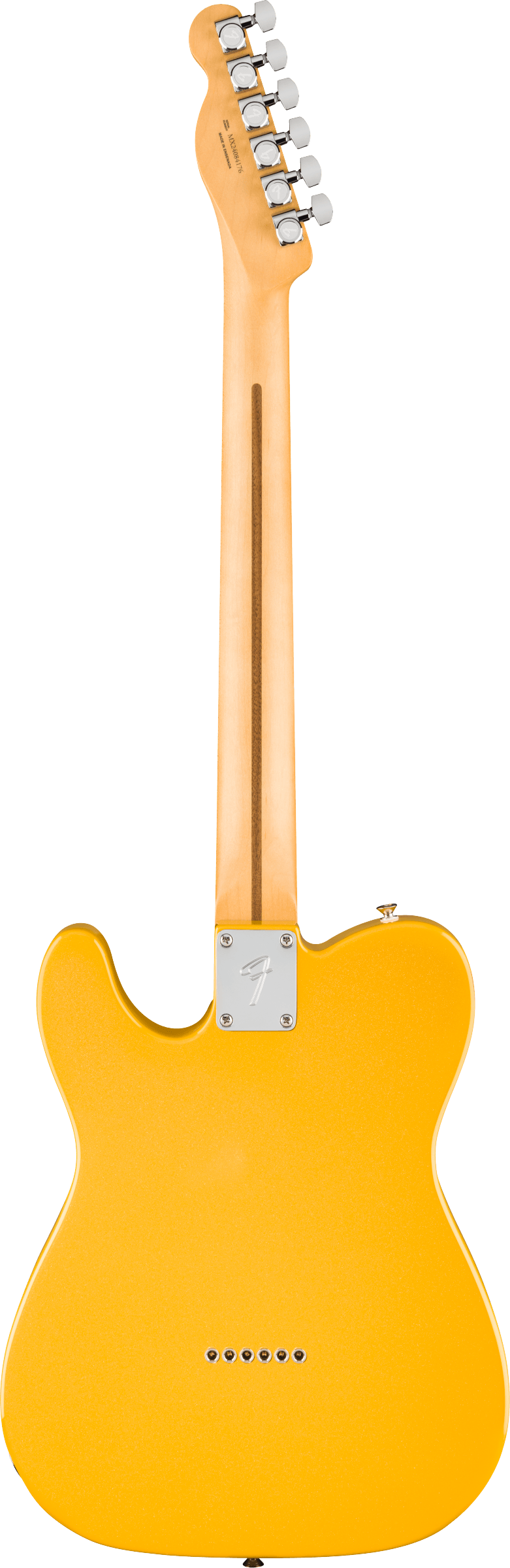 Back of Fender Player II Modified Telecaster MP Sunshine Yellow.
