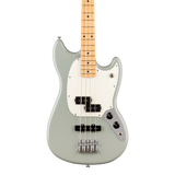 Front of Fender Player II Mustang Bass PJ Maple Cactus Gray.