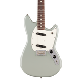 Front of Fender Player II Mustang Rosewood Cactus Gray.