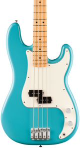 Front of Fender Player II Precision Bass Maple Fingerboard Aquatone Blue.