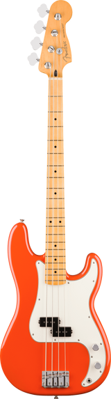 Full frontal of Fender Player II Precision Bass Maple Rallye Orange.