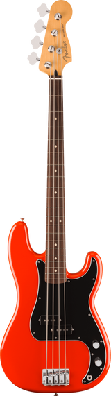 Full frontal of Fender Player II Precision Bass Rosewood Fingerboard Coral Red.