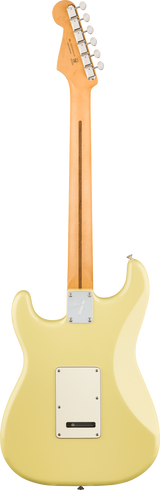 Back of Fender Player II Stratocaster HSS Maple Fingerboard Hialeah Yellow.