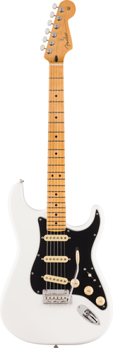 Full frontal of Fender Player II Stratocaster Maple Fingerboard Polar White.