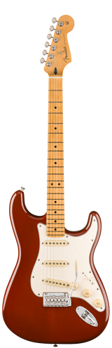 Full frontal of Fender Player II Stratocaster Maple Fingerboard Transparent Mocha Burst.