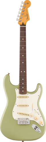 Full frontal of Fender Player II Stratocaster Rosewood Fingerboard Birch Green.