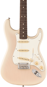 Front of Fender Player II Stratocaster Rosewood Fingerboard White Blonde.