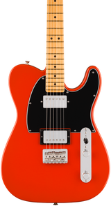 Front of Fender Player II Telecaster HH Maple Fingerboard Coral Red.