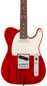 Front of Fender Player II Telecaster Rosewood Fingerboard Transparent Cherry.