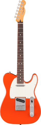 Full frontal of Fender Player II Telecaster Rosewood Rallye Orange.