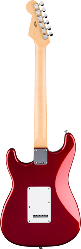 Back of Fender Standard Stratocaster HSS Laurel White Pickguard Candy Cola.