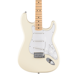 Front of Fender Standard Stratocaster MP White Pickguard Olympic White.
