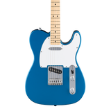 Front of Fender Standard Telecaster MP White Pickguard Aqua Marine Metallic.