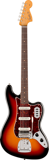 Full frontal of Fender Vintera III Early '60s Bass VI Rosewood 3-Color Sunburst.