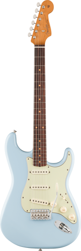 Full frontal of Fender Vintera III Early '60s Stratocaster Rosewood Sonic Blue.