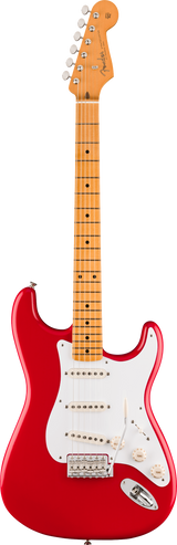 Full frontal of Fender Vintera III Late '50s Stratocaster Maple Dakota Red.