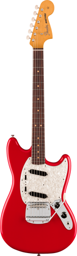 Full frontal of Fender Vintera III Mid '60s Mustang Rosewood Dakota Red.