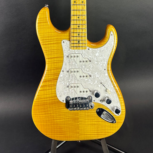 Front of Used G&L Comanche Flamed Maple Top Birds Eye Neck.