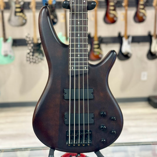Close up of Used Ibanez Gio GSR205 Bass  Brown TSS3997