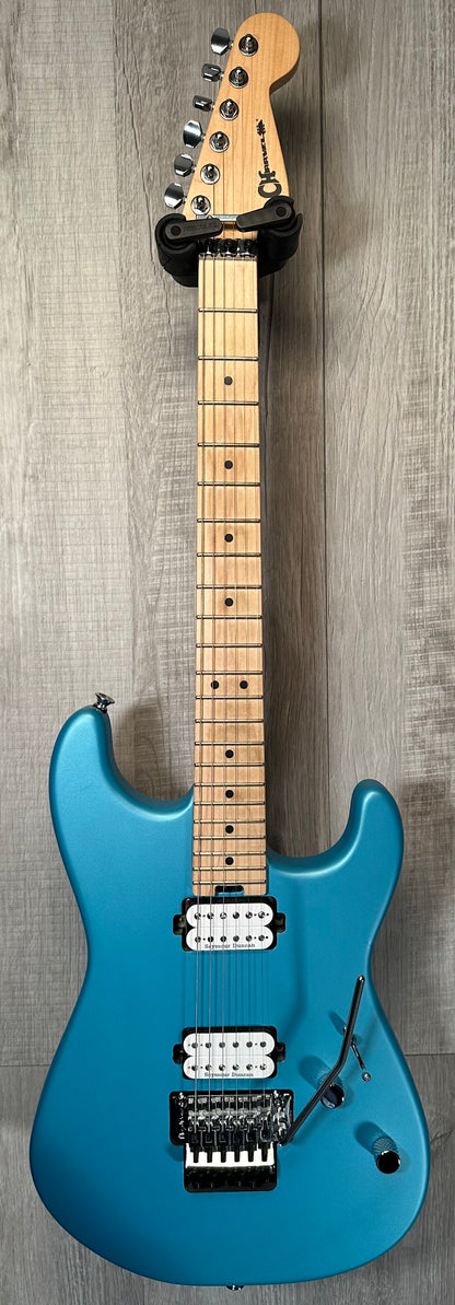 Full front of Used 2018 Charvel Pro Mod San Dimas Style 1 HH FR M Matte Blue Frost TSS3511