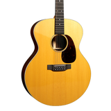 A Martin Grand J-16E 12 String acoustic guitar with a natural wood finish, dark brown sides and headstock, and a black pickguard, shown against a solid white background.