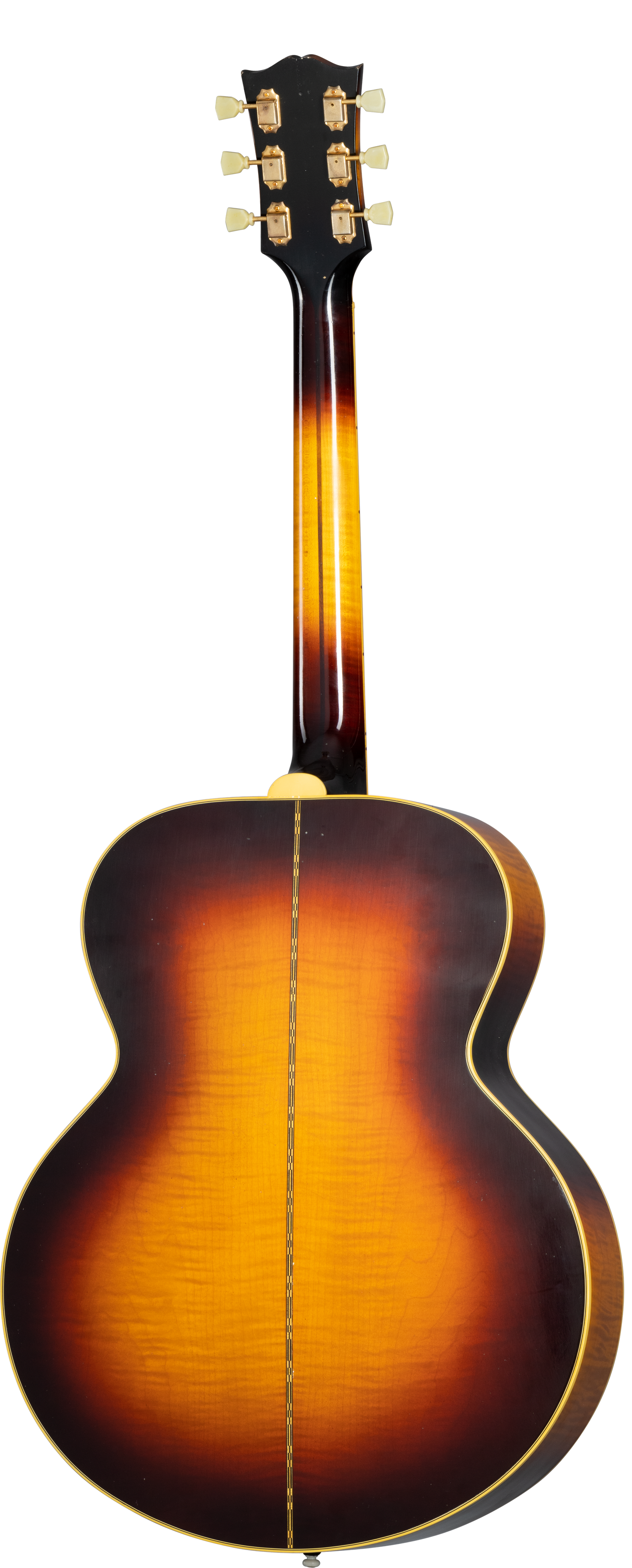 Back of Gibson 1957 SJ-200 Light Aged Vintage Sunburst.
