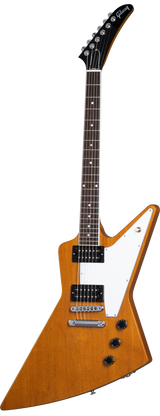 Full frontal of Gibson 70s Explorer Antique Natural.