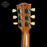 Back of Gibson Custom Dealer Select 1956 Les Paul Chambered Double Gold Bigsby Ultra Light Aged 65400 headstock.