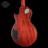 Back right angle of Gibson Custom Dealer Select 1958 Les Paul Chambered Lemon Burst Light Aged 84617.