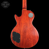 Back of Gibson Custom Dealer Select 1958 Les Paul Chambered Lemon Burst Light Aged 84634 body.