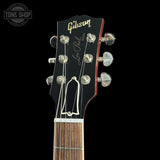 Headstock of Gibson Custom Dealer Select 1958 Les Paul Chambered Lemon Burst Light Aged 84634.