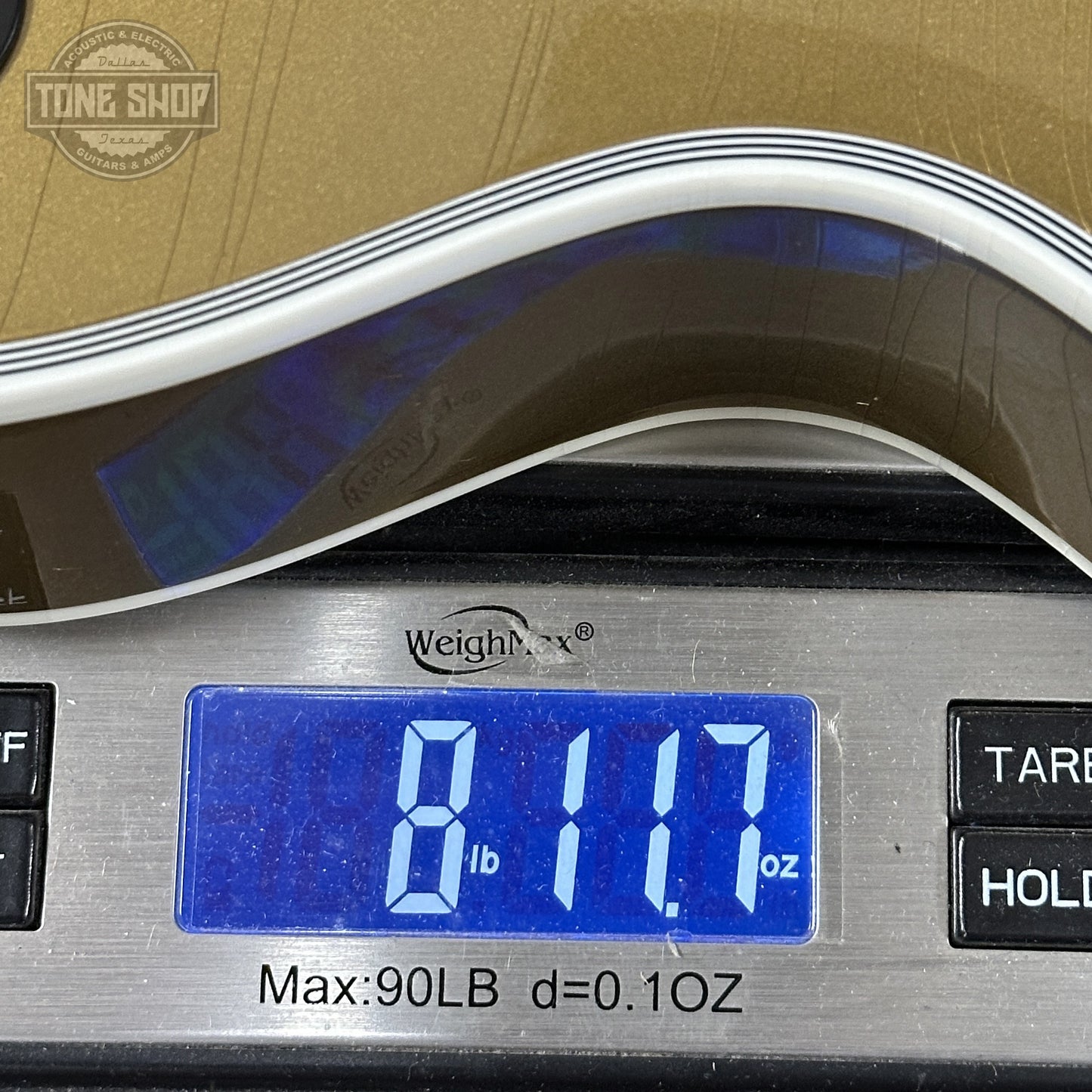 Weight of Gibson Custom Dealer Select Les Paul Custom Chambered Double Gold Ultra Light Aged CS402646.