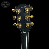 Back of headstock of Gibson Custom Dealer Select Les Paul Custom Ebony Ultra Light Aged CS502621.