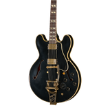 Front of Gibson Custom Limited 59 ES 345 Varitone Bigsby Ebony Heavy Aged.