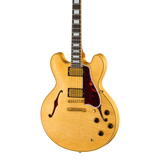 Front of Gibson Custom Limited 60 ES 355 Figured Antique Blonde Light Aged.