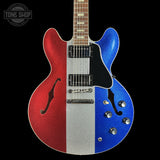 Front of Gibson Custom Shop Dealer Select 1964 ES-335 Patriot Sparkle 140420.