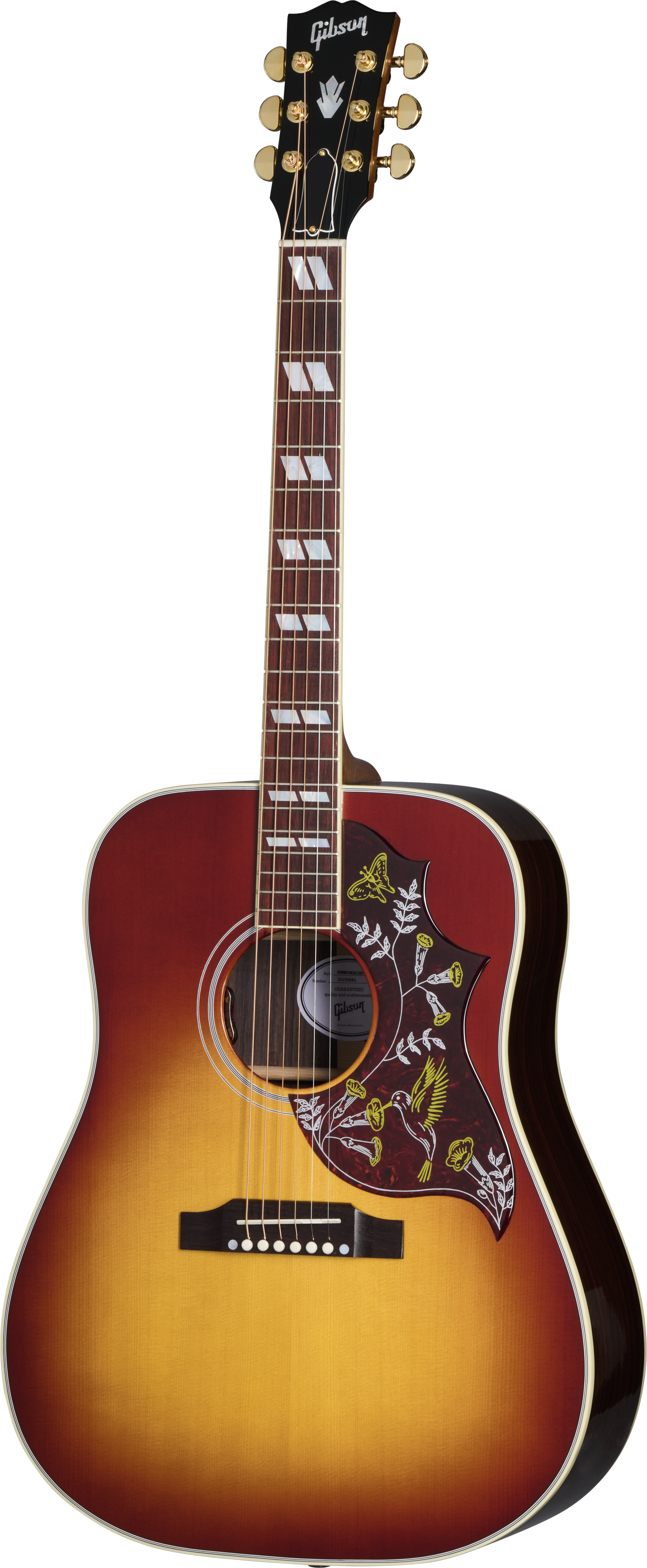 Full frontal of Gibson Hummingbird Standard Rosewood.
