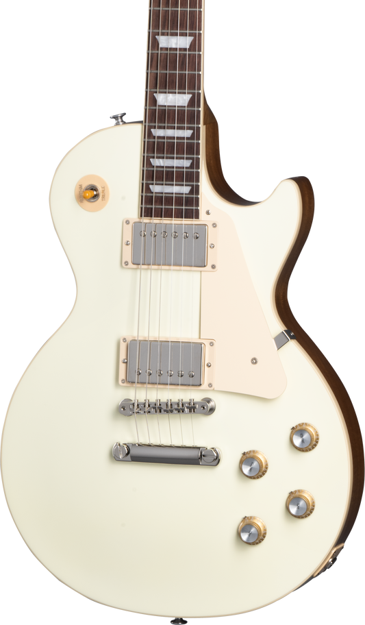 Front of Gibson Les Paul Standard 60s Plain Top Classic White Top.