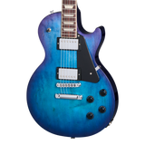 Front of Gibson USA Les Paul Studio Blueberry Burst.